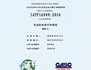 邵阳IATF16949 质量管理体系认证证书